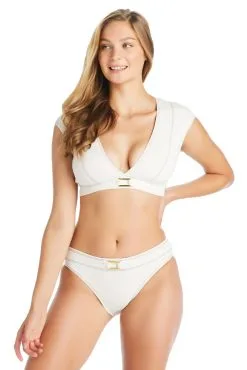 A Fine Line Cap Sleeve Bikini Top