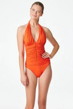 Behind The Seams Halter One Piece Swimsuit -Tankini Tops Sales bleu rod behind the seams 1 pc halter tie back one piece swimsuit bs 34321491820719 scaled
