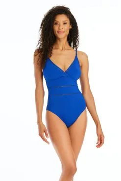 Behind The Seams Surplice One Piece Swimsuit