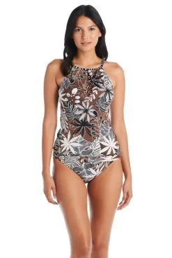 Blue Rod- FSale Bold Moves High Neck Tankini Top
