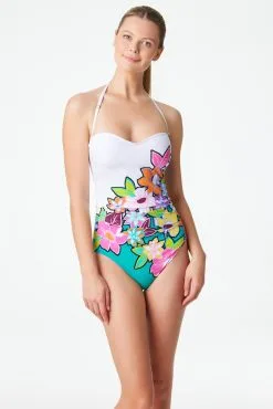 Blue Rod- FSale Color Crush Strapless Bandeau One Piece Swimsuit -Tankini Tops Sales bleu rod color crush 1 pc shirred bandeau one piece swimsuit cc 34362363969711 scaled