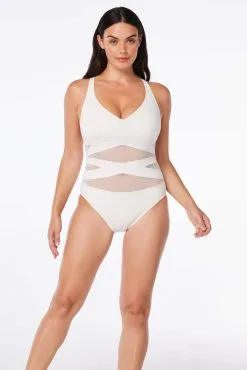Bleu Rod - DMWM23 Don't Mesh With Me One Piece V Neck Cross Back Swimsuit -Tankini Tops Sales bleu rod dont mesh with me 1 pc one piece v neck cross back swimsuit dm23 35123143508143 scaled