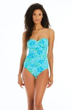 Escape To The Beach Strapless Bandeau One Piece Swimsuit -Tankini Tops Sales bleu rod escape to the beach 1 pc 4 etb lagoon escape to the beach strapless bandeau one piece swimsuit 35796159201455 scaled