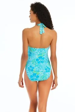 Escape To The Beach Halter Tie Back One Piece Swimsuit -Tankini Tops Sales bleu rod escape to the beach 1 pc escape to the beach halter tie back one piece swimsuit 35796072792239 scaled