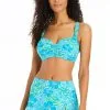 Escape To The Beach Underwire D Cup Shirred Bandeau Bikini Top