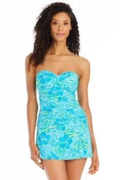 Escape To The Beach Strapless Bandeau Tankini Top