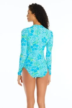 Escape To The Beach Rashguard Top -Tankini Tops Sales bleu rod escape to the beach top escape to the beach rashguard top 35796110508207 scaled