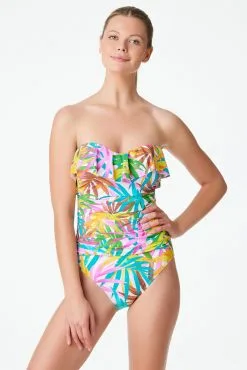 Fantasy Island Strapless Bandeau One Piece Swimsuit