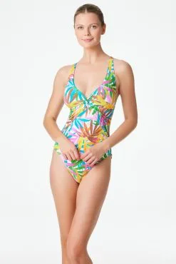 Fantasy Island Plunge Cross Back One Piece Swimsuit -Tankini Tops Sales bleu rod fantasy island 1 pc one piece swimsuit plunge cross back fi 34320866148527 scaled