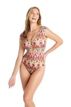 Blue Rod- FSale Free Spirit Cap Sleeve One Piece Swimsuit -Tankini Tops Sales bleu rod free spirit 1 pc cap sleeve one piece swimsuit lace down fs 35265042251951 scaled