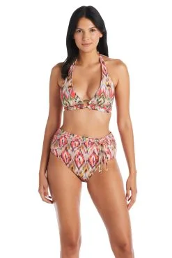 Blue Rod- FSale Free Spirit Halter V Neck Bikini Top -Tankini Tops Sales bleu rod free spirit bikini top halter tie back bikini top ring front fs 35113488089263 scaled