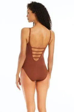 Hole In One One Piece High Neck Lace Down Swimsuit -Tankini Tops Sales bleu rod hole in one 1 pc hole in one one piece high neck lace down swimsuit 35796229161135 scaled