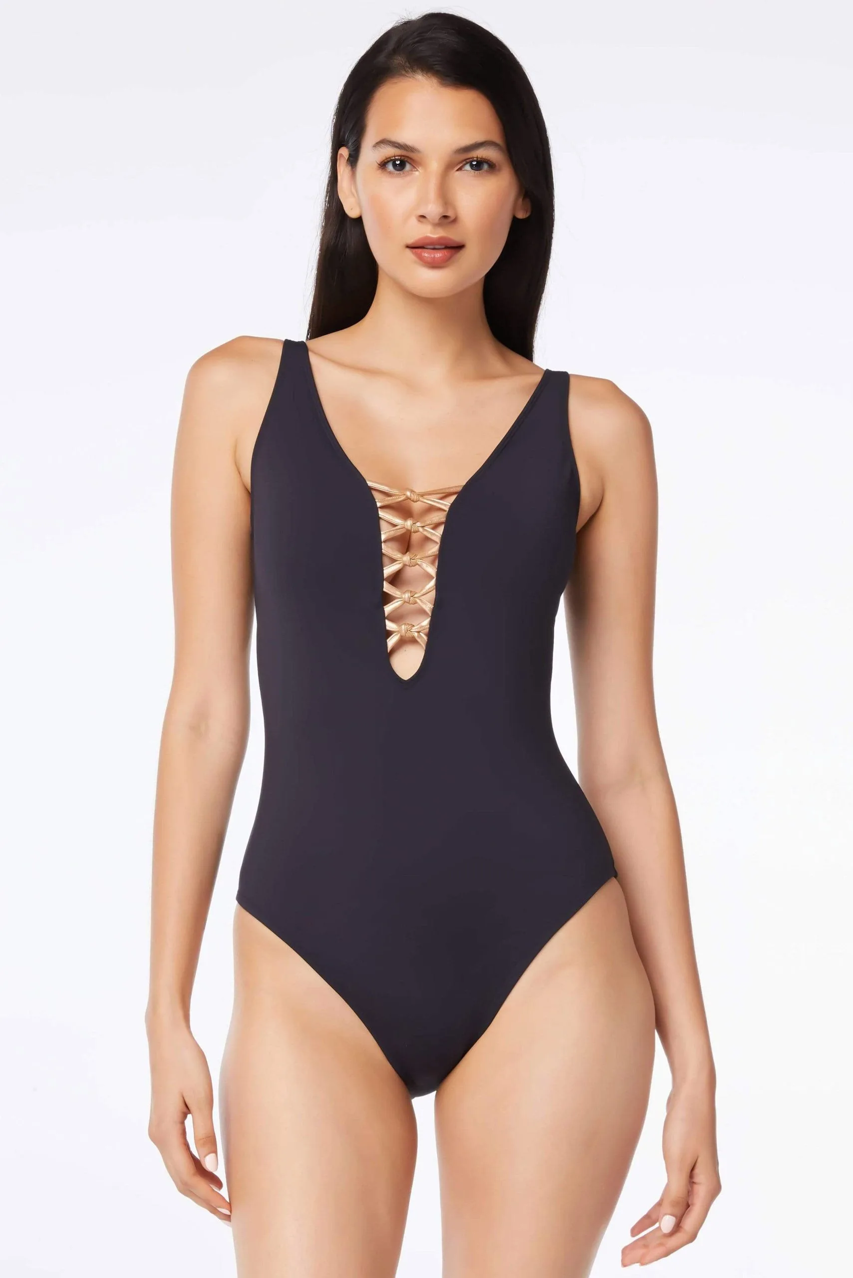 Bleu Rod - Kore Kore One Piece Low Lace Down Swimsuit 1 Bleu Rod - Kore Kore One Piece Low Lace Down Swimsuit