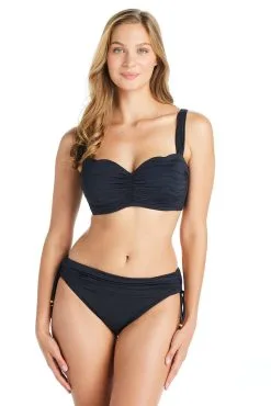 Bleu Rod - Kore Kore Underwire D Cup Shirred Bandeau Bikini Top