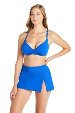 Bleu Rod - Kore Kore Long Skirt High Waist Bikini Bottom -Tankini Tops Sales bleu rod kore skirt bottom 4 cobalt skirt hipster bikini bottom long kk 35193907970223