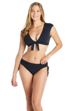 Bleu Rod - Kore Kore Cap Sleeve Tie Front Bikini Top -Tankini Tops Sales bleu rod kore top 4 black kore cap sleeve tie front bikini top 36044469403823 scaled