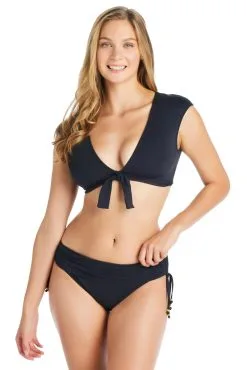 Bleu Rod - Kore Kore Cap Sleeve Tie Front Bikini Top
