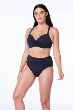 Bleu Rod - Kore Kore Shirred Fold Over High Waist Bikini Bottom -Tankini Tops Sales bleu rod kore22 bottom 4 black shirred fold over high waist bikini bottom 31928106746031 scaled