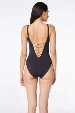Tankini Tops Sales -Tankini Tops Sales bleu rod let s get knotty 1 pc one piece low lace down swimsuit 31938200043695 scaled