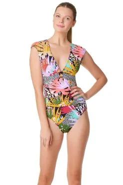 Let's Get Loud Cap Sleeve One Piece Swimsuit -Tankini Tops Sales bleu rod let s get loud 1 pc cap sleeve one piece swimsuit lg 35286273720495 scaled