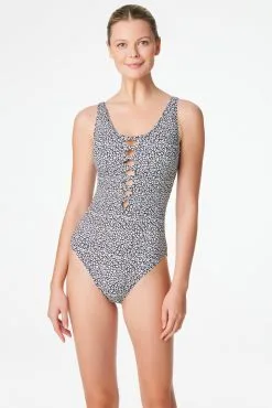 Let's Get Loud Lace Down One Piece Swimsuit