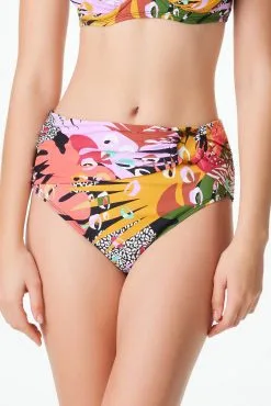 Let's Get Loud Draped High Waisted Bikini Bottom
