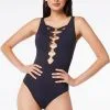 Bleu Rod - MU23 Ring Me Up One Piece Lace Down Ring Front Swimsuit