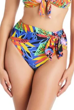 Night Safari Draped High Waist Bikini Bottom