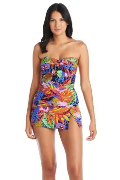 Night Safari Strapless Bandeau Tankini Top