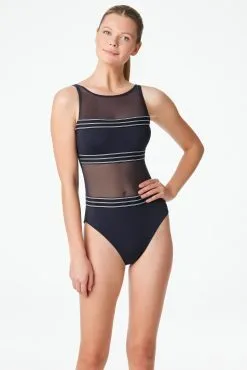 Blue Rod- FSale Off The Grid High Neck One Piece Swimsuit