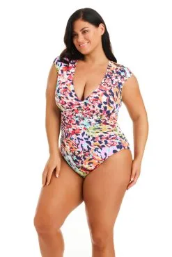 Party Animal Cap Sleeve One Piece Swimsuit Plus -Tankini Tops Sales bleu rod party animal plus 1 pc cap sleeve one piece swimsuit plus pa 35265852571823 scaled