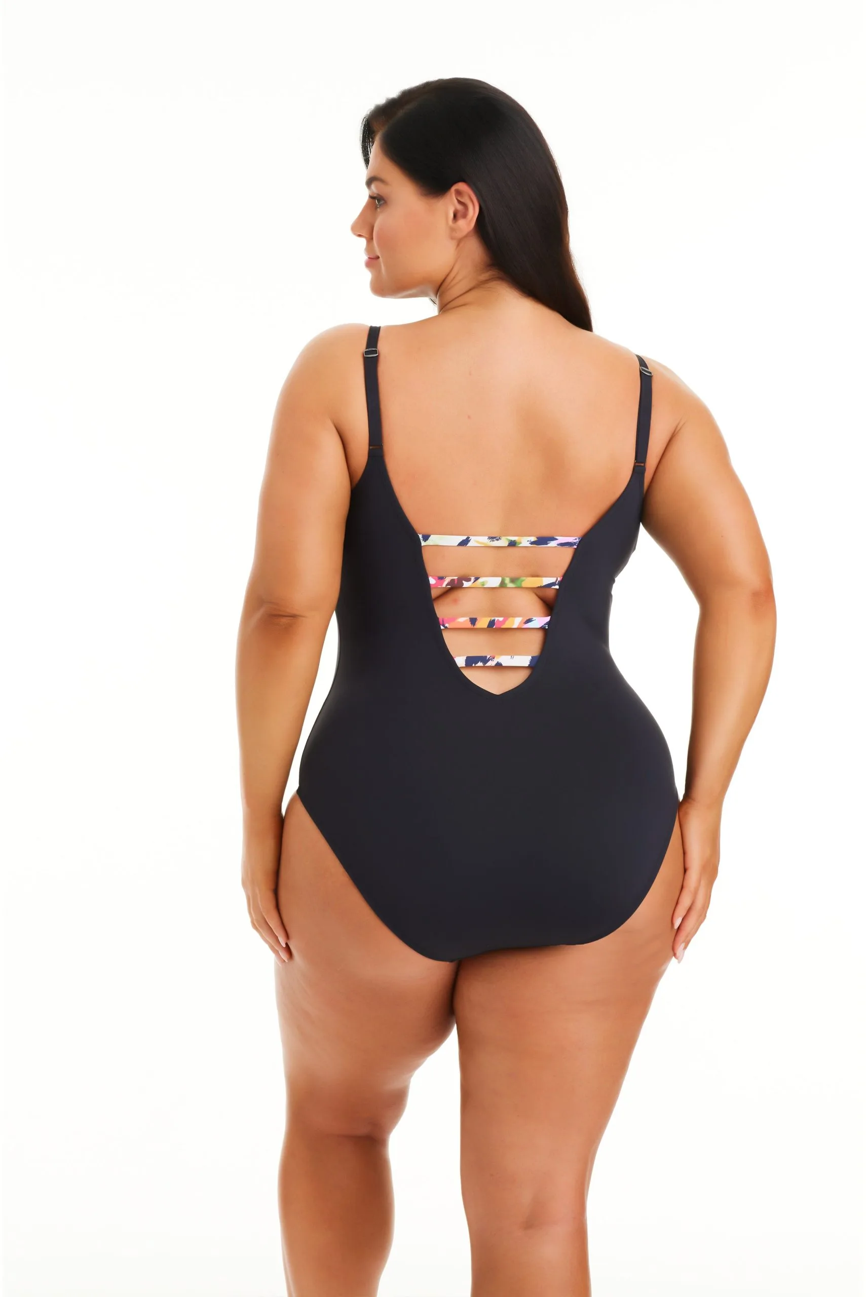 Party Animal Plunge Lace Down One Piece Swimsuit Plus 2 Party Animal Plunge Lace Down One Piece Swimsuit Plus - Image 2