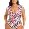 Party Animal Cap Sleeve One Piece Swimsuit Plus