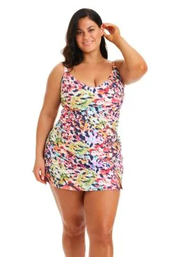 Party Animal Scoop Neck Tankini Top Plus