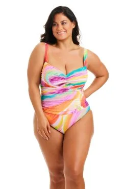 Splash Out Bandeau One Piece Swimsuit Plus -Tankini Tops Sales bleu rod splash out plus 1 pc bandeau over the shoulder one piece swimsuit so 35211669405871 scaled