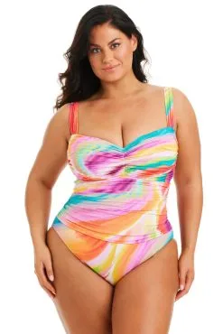 Splash Out Bandeau One Piece Swimsuit Plus