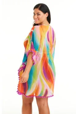 Splash Out Caftan Cover Up Plus -Tankini Tops Sales bleu rod splash out plus caftan cover up swimsuit cover up pompom caftan plus so 35211675336879 scaled
