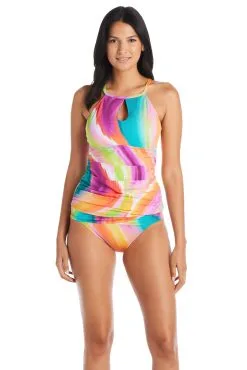 Splash Out High Neck Tankini Top 9 Splash Out High Neck Tankini Top -Tankini Tops Sales bleu rod splash out tankini high neck tankini top key hole so 35113823273135 scaled