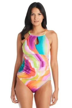 Splash Out High Neck Tankini Top