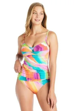 Splash Out Over The Shoulder Tankini Top