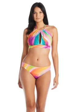 Splash Out High Neck Key Hole Bikini Top -Tankini Tops Sales bleu rod splash out top high neck shirred crop bikini top so 35113811214511 scaled