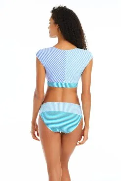 Stripe Tease Cap Sleeve Bikini Top -Tankini Tops Sales bleu rod stripe tease top stripe tease cap sleeve bikini top 35797004845231 scaled