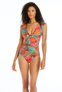 The Heat Is On Cap Sleeve One Piece Swimsuit -Tankini Tops Sales bleu rod the heat is on 1 pc 4 ht multi the heat is on cap sleeve one piece swimsuit 35797234221231 scaled