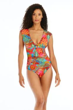 The Heat Is On Cap Sleeve One Piece Swimsuit -Tankini Tops Sales bleu rod the heat is on 1 pc the heat is on cap sleeve one piece swimsuit 35797234188463 scaled