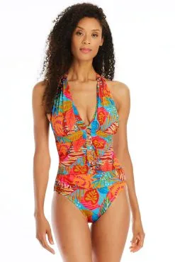 The Heat Is On Halter One Piece Swimsuit