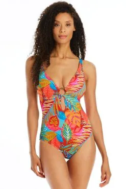 The Heat Is On Plunge One Piece Swimsuit