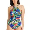 Bleu Rod - TheMix The Mix Key Hole High Neck One Piece Swimsuit