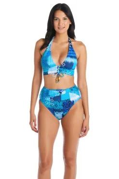 Blue Rod- FSale Too Hot To Handle V Neck Bikini Top -Tankini Tops Sales bleu rod too hot to handle bikini top halter latice front bikini top th 35113859481775 scaled