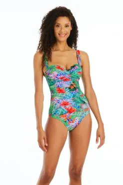 Tropical Flight One Piece Shirred Bandeau Swimsuit 6 Tropical Flight One Piece Shirred Bandeau Swimsuit -Tankini Tops Sales bleu rod tropical flight 1 pc 4 tf multi tropical flight one piece shirred bandeau swimsuit 35796926726319 scaled