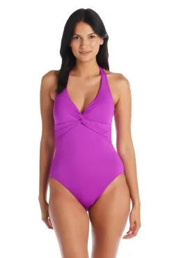 Blue Rod- FSale Let's Get Twisted Plunge One Piece Swimsuit